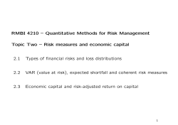 RMBI 4210 &ndash; Quantitative Methods for Risk Management Topic Two