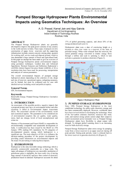 Pumped Storage Hydropower Plants Environmental Impacts using
