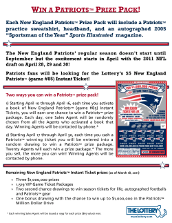Patriots Promo Agent Brochure and Poster 030711.pub