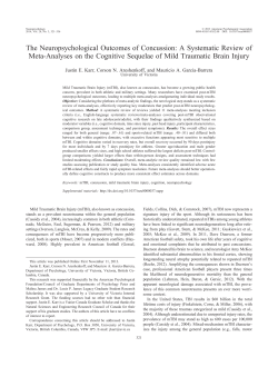 The Neuropsychological Outcomes of Concussion