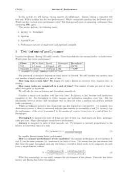 1 Two notions of performance