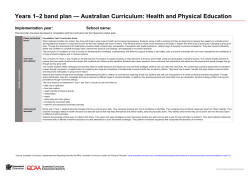 Content descriptions for Years 1&ndash;2 Health and Physical
