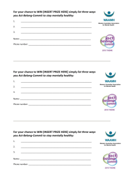 For your chance to WIN an Act-Belong