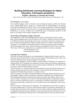 Building Distributed Learning Strategies for Higher Education