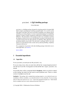 pinlabel A TEX labelling package 1 Essential ingredients