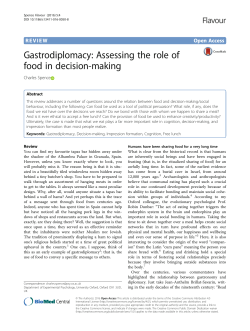 Gastrodiplomacy: Assessing the role of food in decision