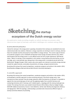 Sketching the startup ecosystem of the Dutch energy sector
