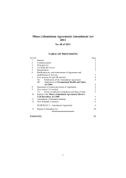 Mines (Aluminium Agreement) Amendment Act 2011