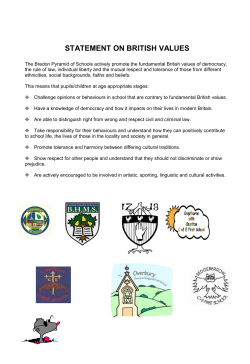 to read our Cluster STATEMENT ON BRITISH VALUES