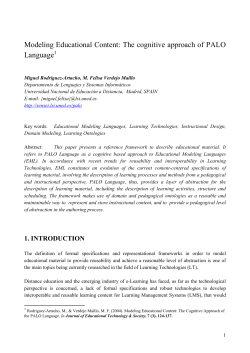 Modeling Educational Content: The cognitive approach of