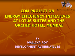 CDM PROJECT ON ENERGY EFFICIENCY INITIATIVES AT LOTUS