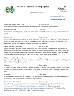 September 19, 2016 Meeting Notes