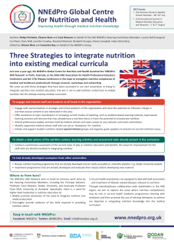 NNEdPro Global Centre for Nutrition and Health Three Strategies to