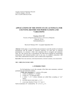applications of the finite state automata for counting restricted