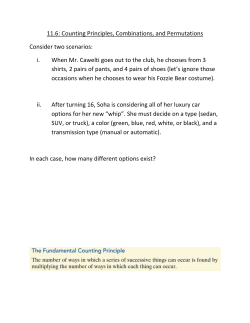 11.6: Counting Principles, Combinations, and Permutations