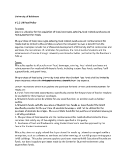 University of Baltimore V-2.2 UB Food Policy Purpose: Create a UB