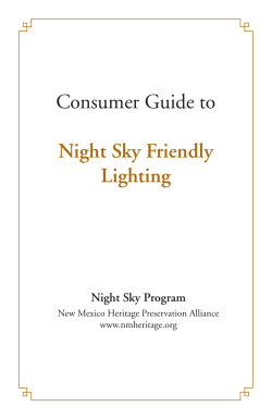 Consumer Guide to Night Sky Friendly Lighting, NM Heritage