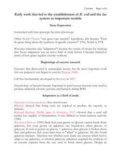 Molecular biology (and the use of E