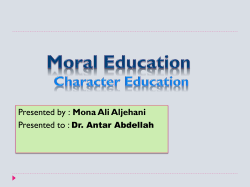 Character education - Dr.Antar Abdellah Home Page