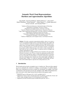 Semantic word cloud representations: Hardness and approximation