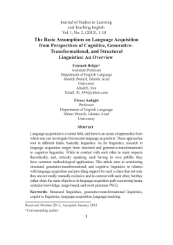 The Basic Assumptions on Language Acquisition from Perspectives