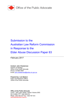 ALRC Issues Paper 47: Elder Abuse