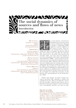 The social dynamics of sources and flows of news