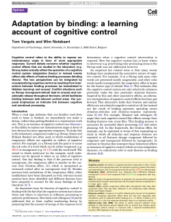 Adaptation by binding: a learning account of cognitive control