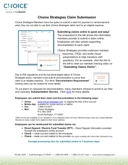 Choice Strategies Claim Submission