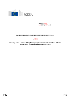 Draft Commission Implementing Regulation amending Additional