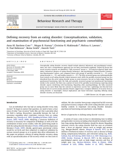 Defining recovery from an eating disorder - The Bardone