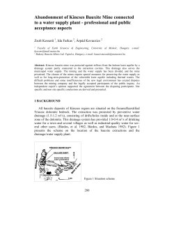 abandonment of kincses bauxite mine connected with a water