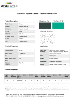 Pigment Green 7 TDS - Vipul Organics Ltd.