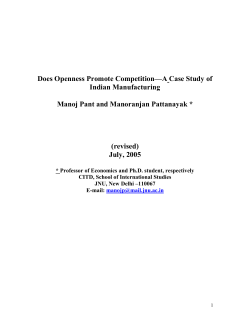 Does Openness Promote Competition&mdash;A Case Study of Indian