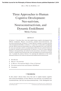Three Approaches to Human Cognitive Development