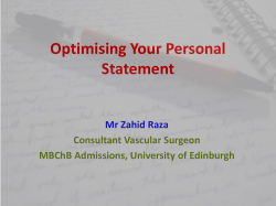 Optimising Your Personal Statement
