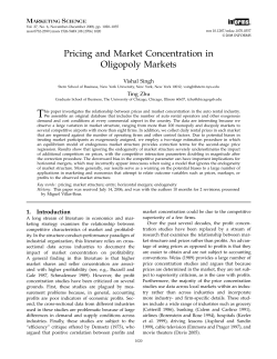 Pricing and Market Concentration in Oligopoly Markets