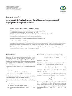 Asymptotic I-Equivalence of Two Number Sequences and