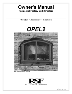 Owner`s Manual - RSF Fireplaces