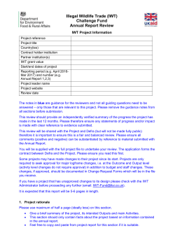 IWT challenge fund: annual report review
