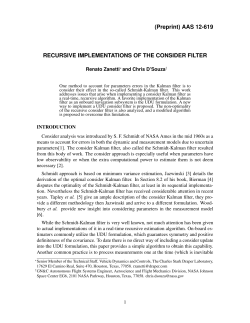 AAS 12-619 RECURSIVE IMPLEMENTATIONS OF THE CONSIDER