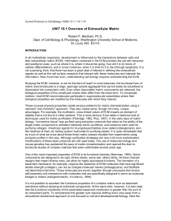 UNIT 10.1 Overview of Extracellular Matrix
