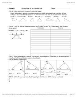 Triangle Unit Review Worksheet