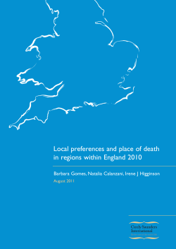 Local preferences and place of death in regions within England 2010