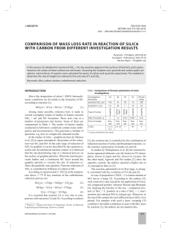 comparison of mass loss rate in reaction of silica with carbon from