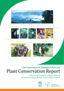 Plant Conservation Report - Convention on Biological Diversity (CBD)