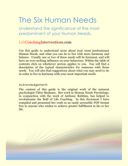The Six Human Needs - LifeCoachingInterventions.com
