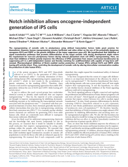 Notch inhibition allows oncogene-independent generation of iPS cells