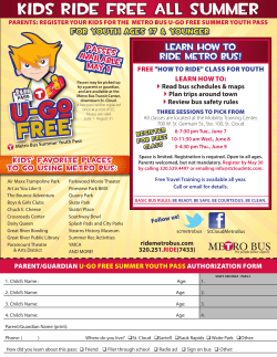 Kids Ride free ALL SUMMER