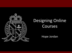 "Designing Online Courses" (Hope Jordan)
